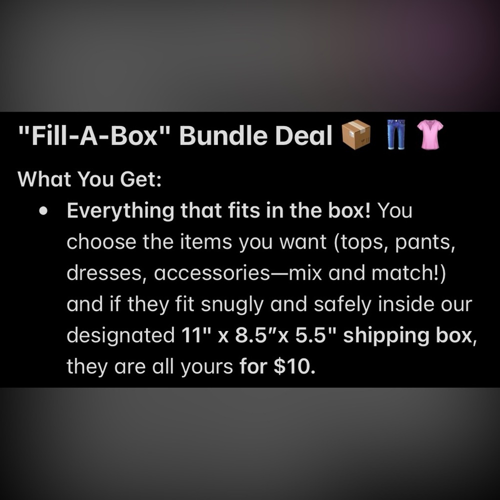 “Fill a Box” bundle deal